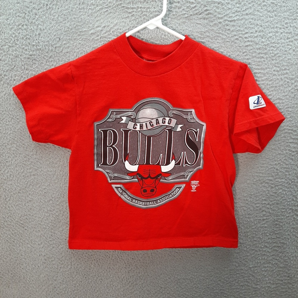 Vintage Chicago Bulls Shirt Boys Youth Medium Red NBA‎ Basketball 1990s Graphic